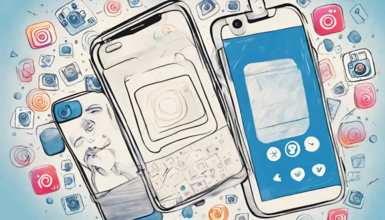 Tela de smartphone com Instagram exibindo 10.000 seguidores, cercado por ícones de curtidas, comentários e seguidores, fundo azul e branco