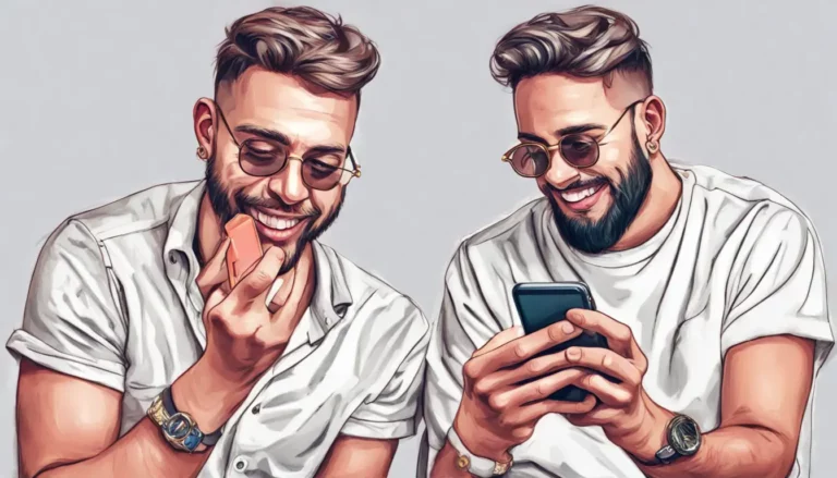Mão masculina segurando um smartphone mostrando a tela do TikTok com botões de curtidas e seguidores, e ícones de moedas douradas ao redor.