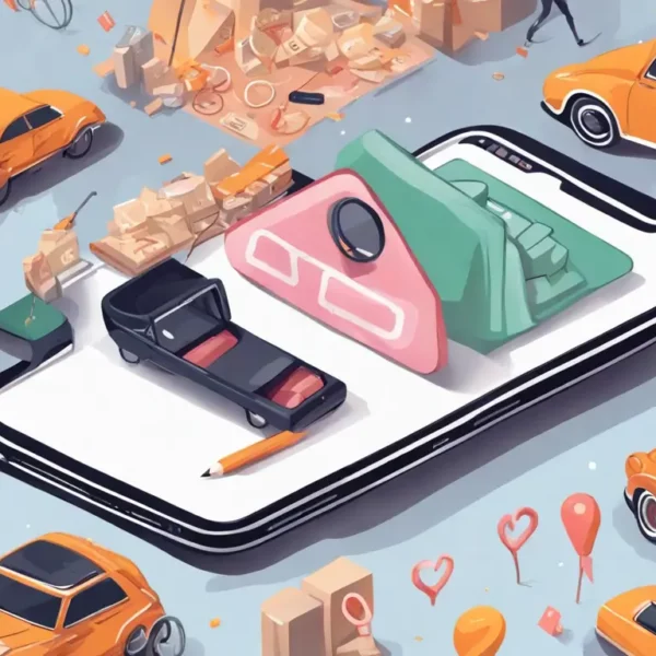 Imagem de um smartphone mostrando ícones de redes sociais, com cédulas de dinheiro ao fundo