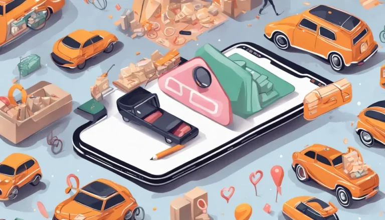 Imagem de um smartphone mostrando ícones de redes sociais, com cédulas de dinheiro ao fundo