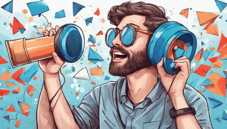 Mão masculina segurando megafone azul com ícones de redes sociais coloridos flutuando ao redor, representando dicas para ganhar seguidores orgânicos.