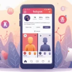 Ilustração de perfil do Instagram com seguidores reais e seguidores fantasmas destacados