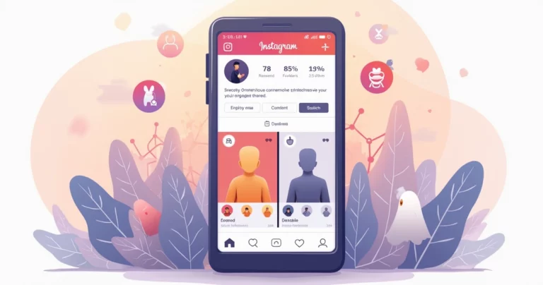 Ilustração de perfil do Instagram com seguidores reais e seguidores fantasmas destacados