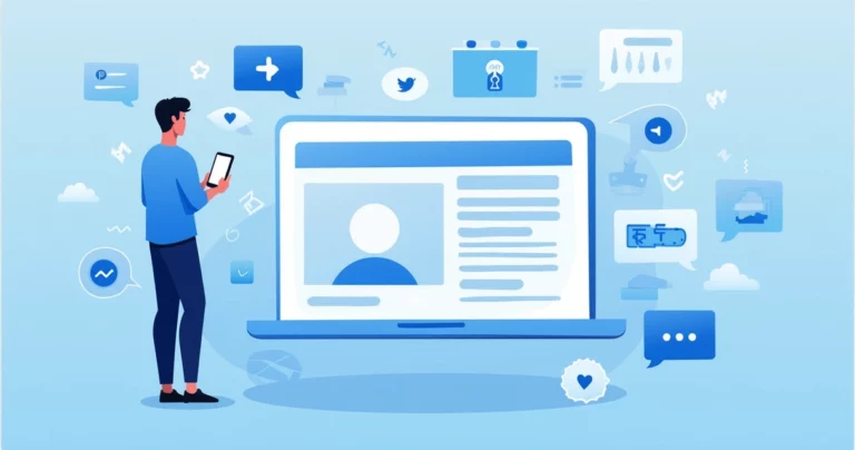 Pessoa navegando em site de compra de seguidores no smartphone, com ícones de redes sociais ao redor e elementos gráficos de segurança e pagamento seguro