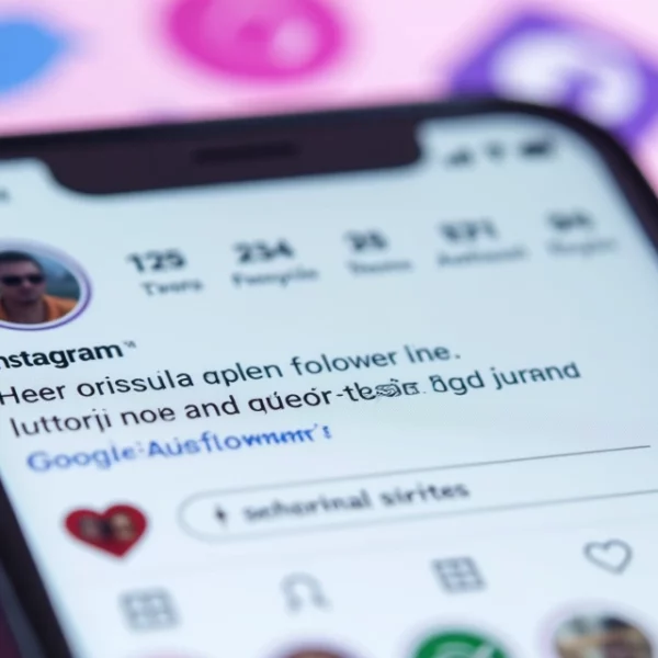 Tela de smartphone mostrando perfil do Instagram com 20k seguidores destacado