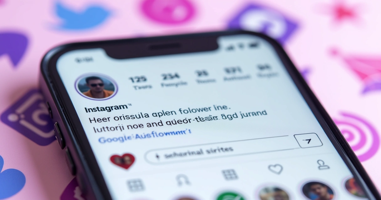 Tela de smartphone mostrando perfil do Instagram com 20k seguidores destacado